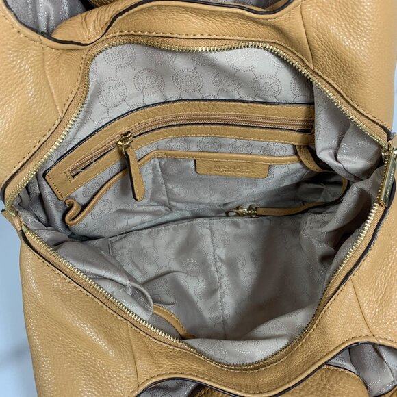 MICHAEL KORS Fulton Large Acorn Brown Leather Slouchy Shoulder Bag Tote VGC - Picture 8 of 13